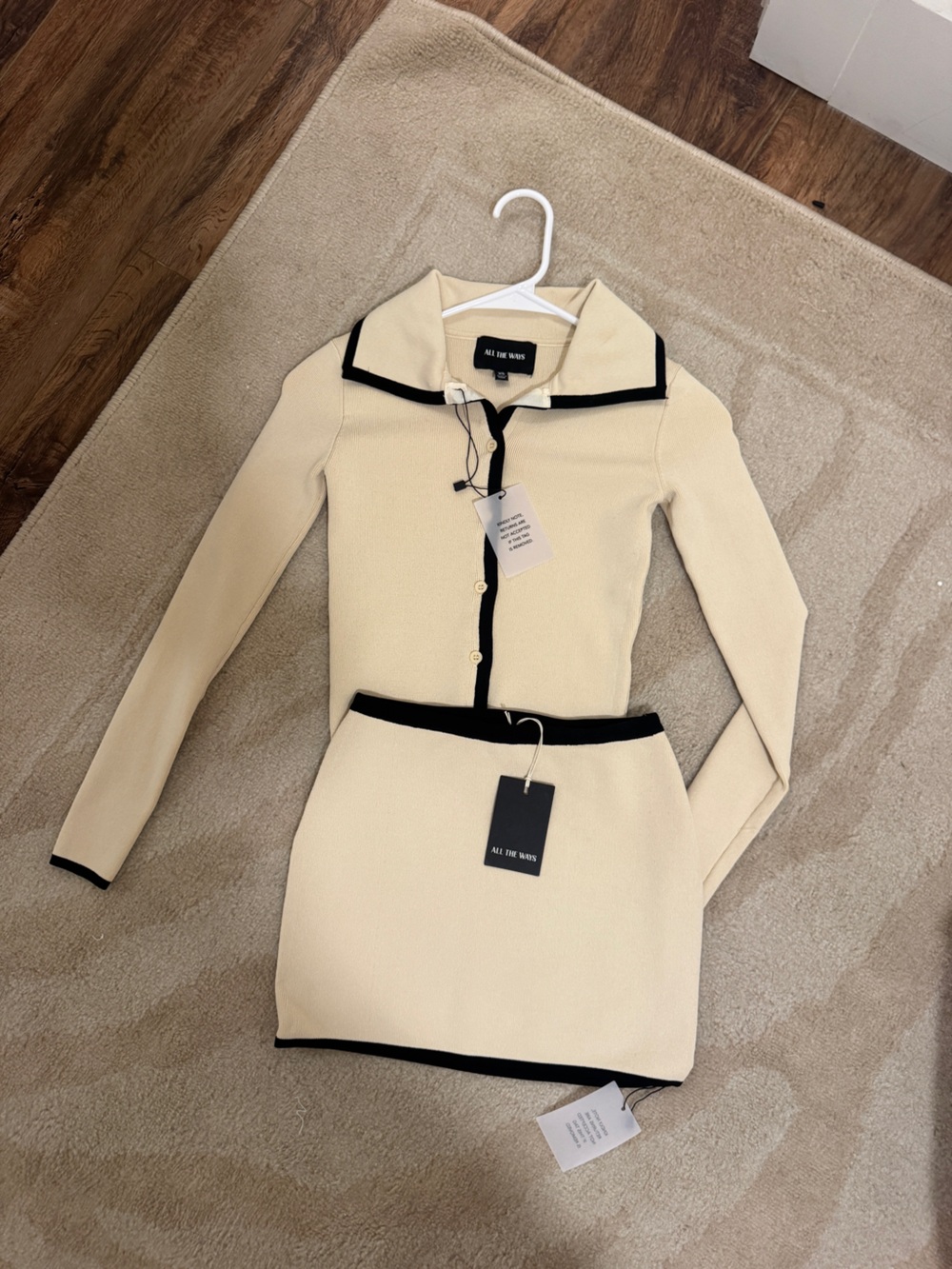Revolve Cream and Black Skirt Set - Picture 3 of 3